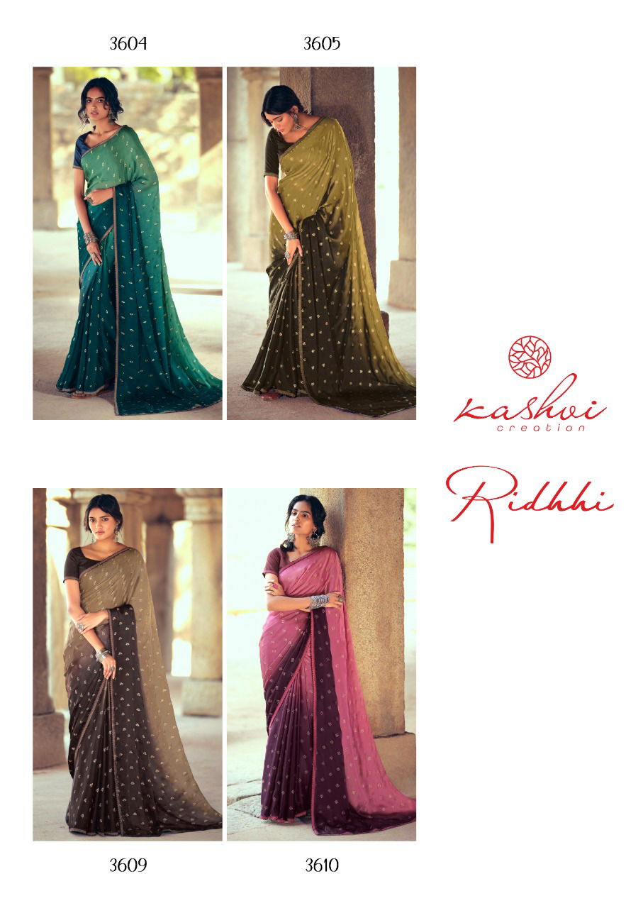 Kashvi Riddhi Latest Fancy Designer Silk Heavy Festive Wear Saree Collection
